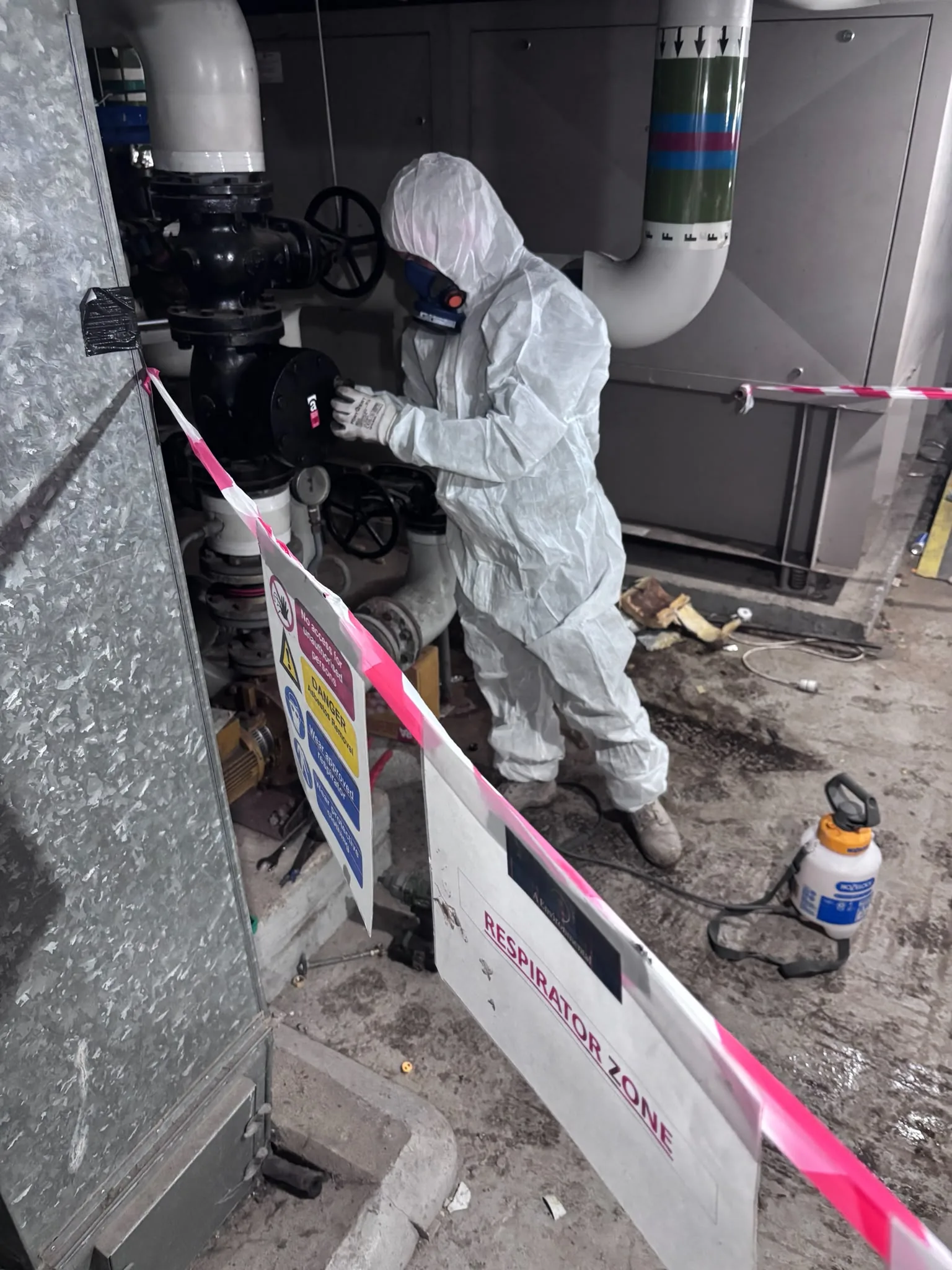 Asbestos artex removal from concrete soffit in Tufnell Park